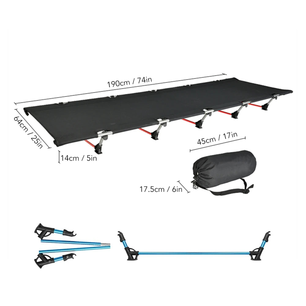 Outdoor Camping Cot Folding Single Person Bed Portable Foldable Sleeping Pad Hiking Backpacking Picnic Camping Cot Bed Mat 야전침대 - Image 8