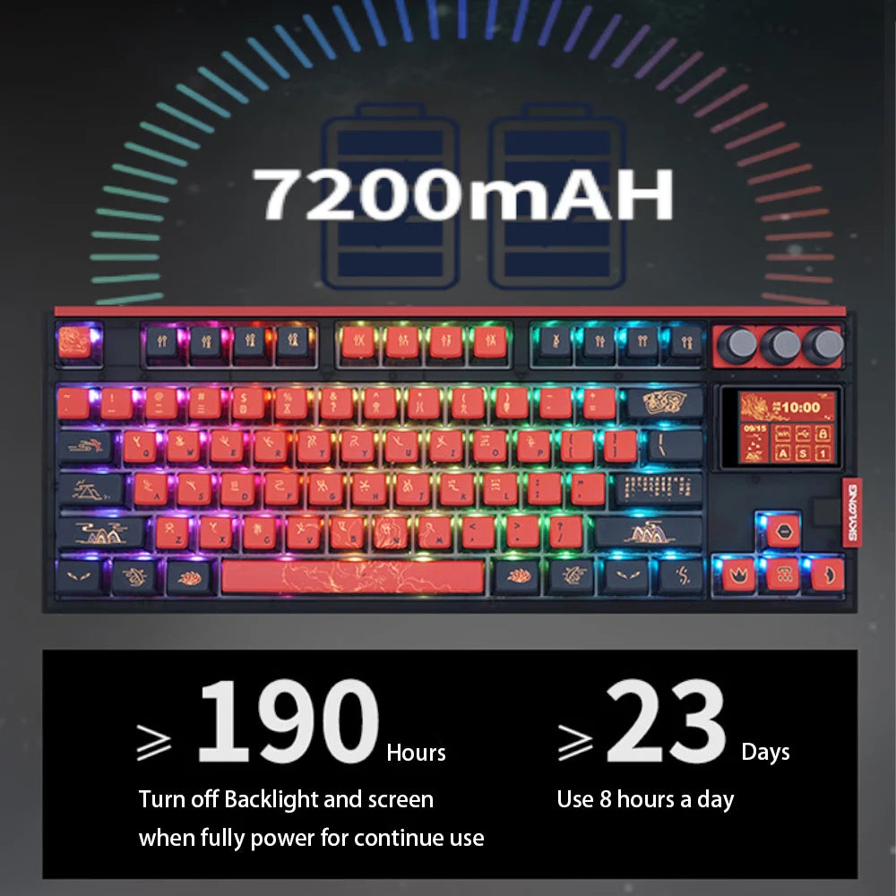 SKYLOONG GK87 Pro 3-Mode Wireless Mechanical Keyboard Full-Key Hot-Swappable 1.7inch RGB Screen Custom Low latency Game Keyboard - Image 11