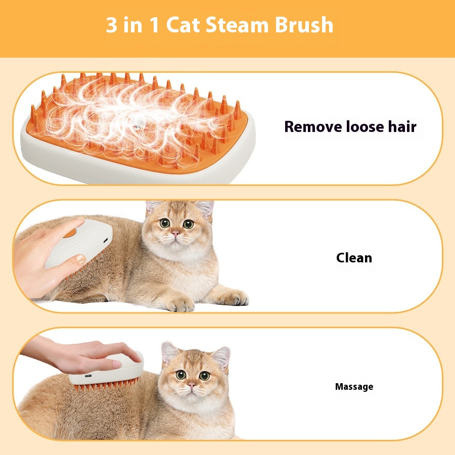 USB Rechargeable Pet Grooming Massage Comb with Steam Brush & Spray - Image 7